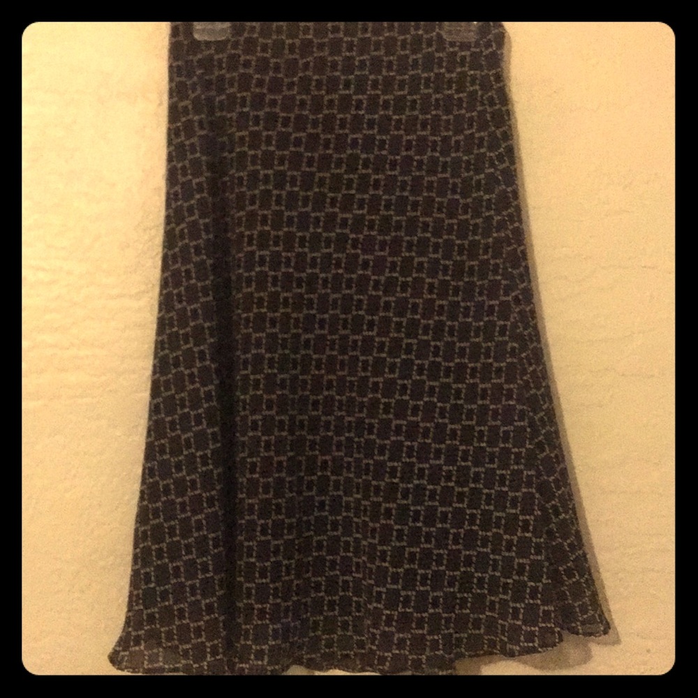 Brown & black geometric pattern skirt